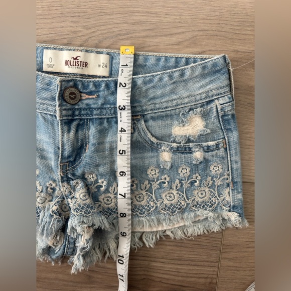 Hollister Light Blue Embroidered Jean Shorts - Picture 3 of 6